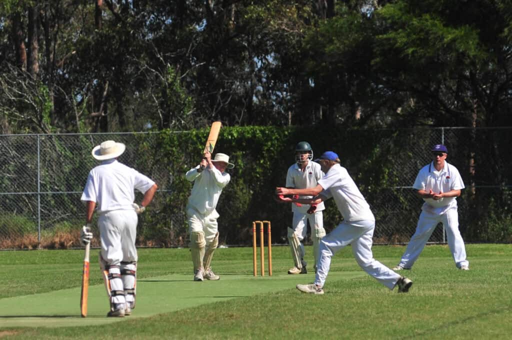Alf James hitting out