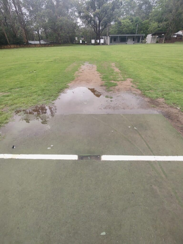 Campbell Park pitch after rain - 18 January 2025