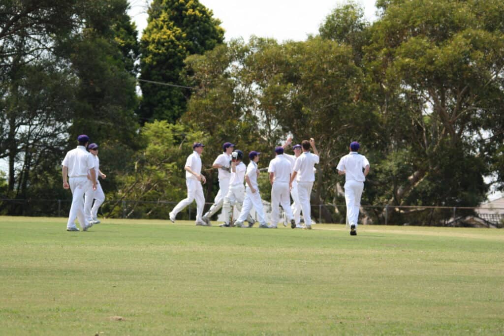 Celebrating a wicket