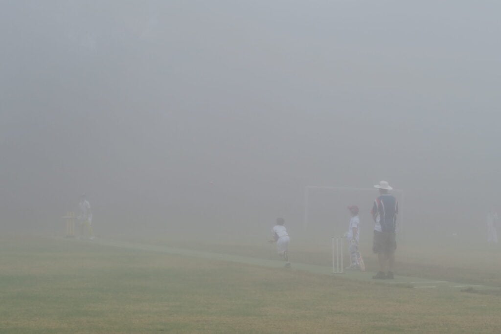 Foggy morning - U8s at Brooklyn 12 March 2016