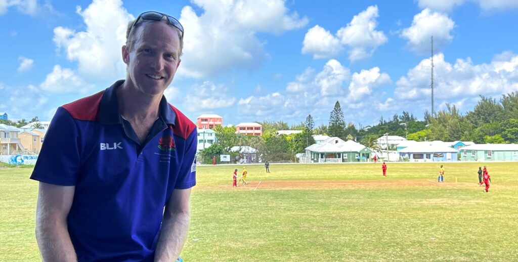 James Makin watching cricket at Bermuda - 15 July 2024