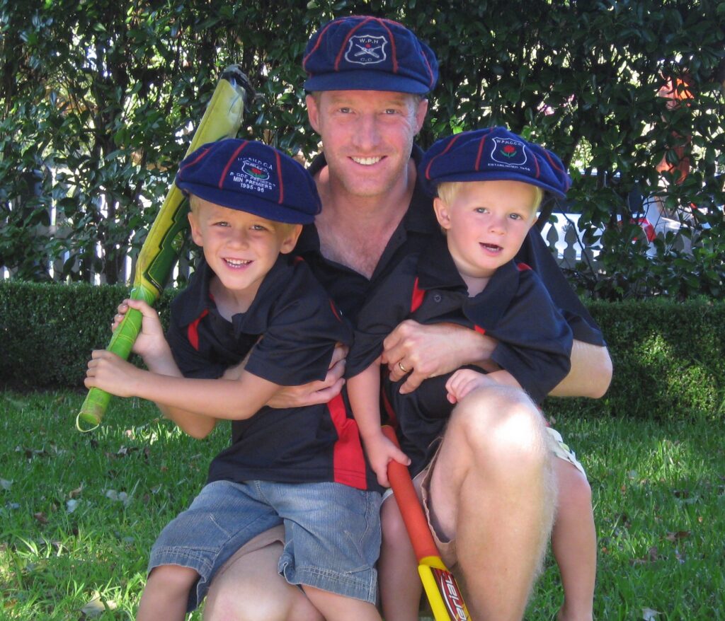 James Makin with Jack and Oliver - March 2012