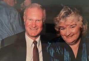 Jim Fuggle and wife Barbara. Photo taken at Ross Anderson’s wedding 1 June 1991