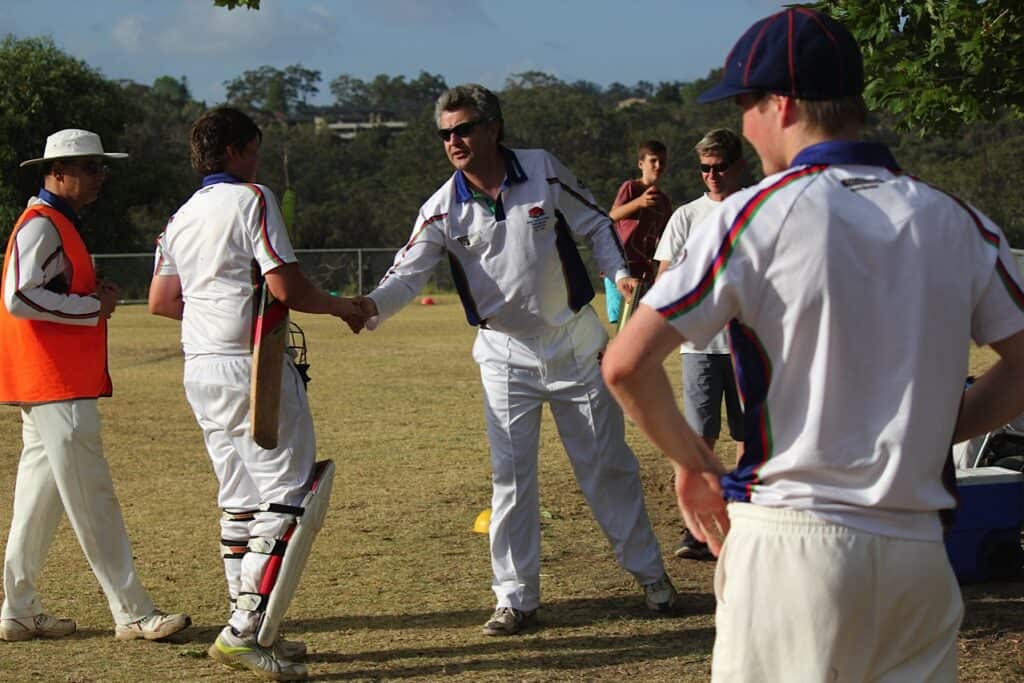 Kyle congratulated by Peter Lees