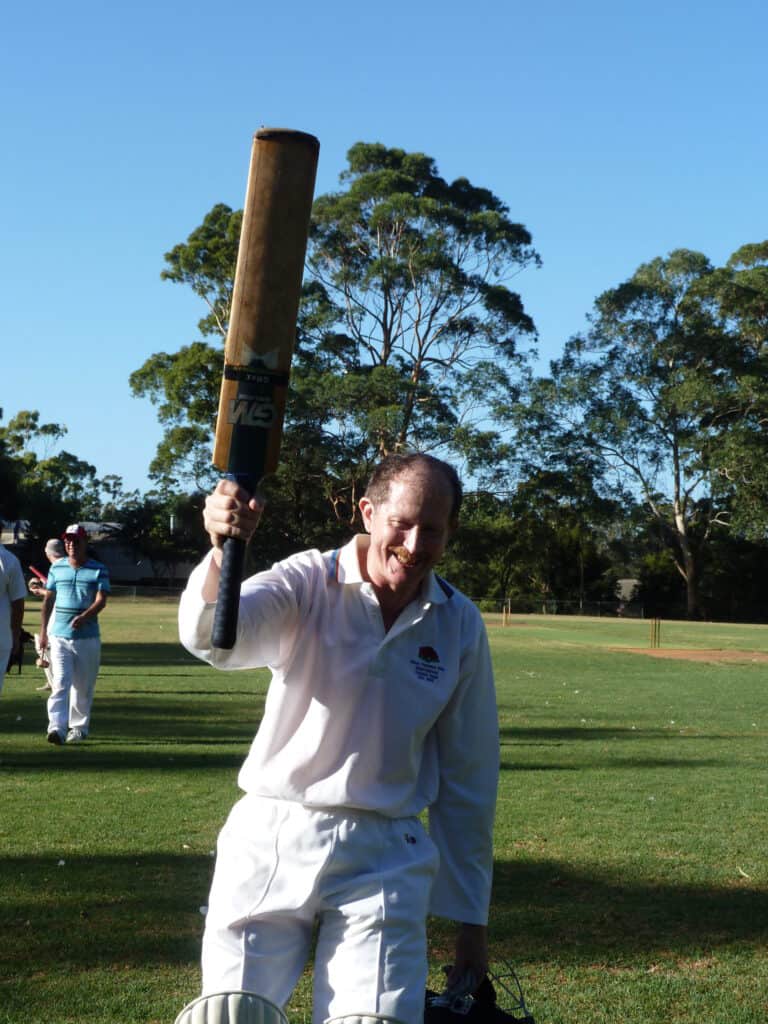 Peter Westerberg On Scoring His 100th Run In His 99th Innings January 2011 Scaled 1.jpg