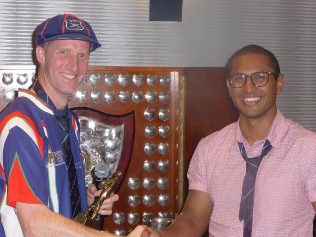 Ranga Ediriwickrama (140) with James Makin - 2nd wicket SPL Association record 2nd wicket partnership 232 in partnership with Jackson Preedy (112*) Vs Hornsby @ Normanhurst Oval 9 November 2014. Seniors Presentation Night @ Castle Hill RSL Friday 1 May 2014.