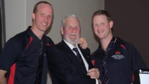 Life Member - Simon Smyth with James Makin and and John Coulthard - 4 May 2012