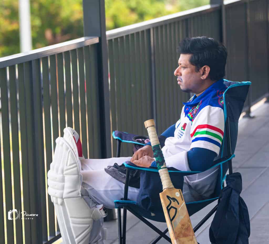 C4 Grand Final - Anubhav Ghatak waiting to bat at Greenway Park - 16032025