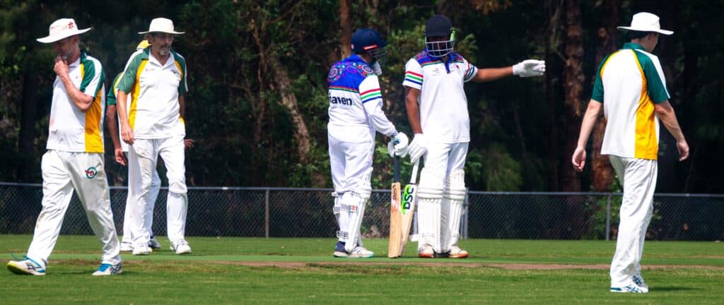 C4 Grand Final - Arun Chadhuri (49) & Praneel Singh (111 No) during their 82 run 5th wicket partnership) at Greenway Park - 16032025