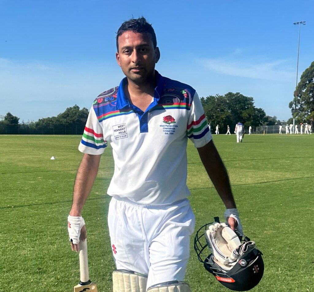 Hari Sankar after scoring 62 in the C2 Grand Final at Montview Oval -0 15032025