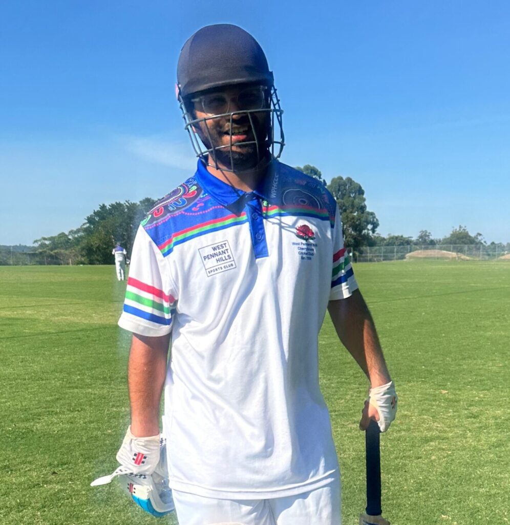 Laskshya Rao after scoiring 59 on Day 1 of the C2 Grand Final at Montview Oval - 15032025