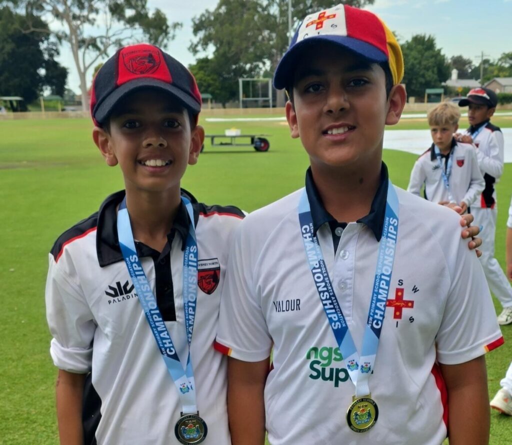 Ishaan Sharma (left) & Gurjot Pawar (right) (U13 Gold) playing for NSW Sydney North & CIS in the PSSA - February / March 2025