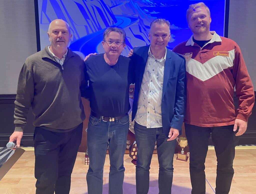 Presentation Night Presidents Award Craig Hutchinson (2nd Left) With Andrew Miedler, Keith Knights (sponsor), Cameron Mcbrien(a1 Capt) Castle Hill Rsl 09052025
