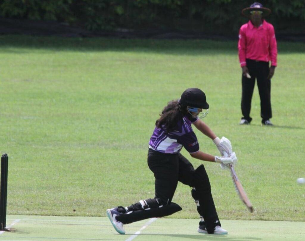 Trisha Yadav batting for the Australia India Womens CA in the WBBI Kartini International T20 Series played in Bali - April 2025