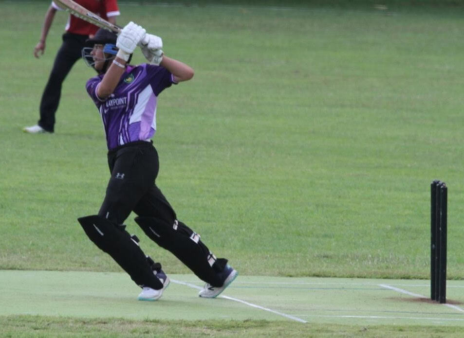 Trisha Yadav batting for the Australia India Womens CA in the WBBI Kartini International T20 Series played in Bali - April 2025