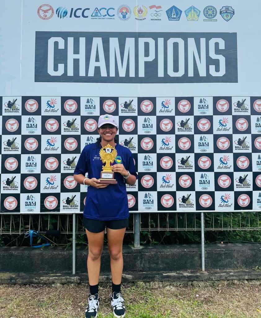 Trisha Yadav representing the Australia India Womens CA in the WBBI Kartini International T20 Series played in Bali - April 2025
