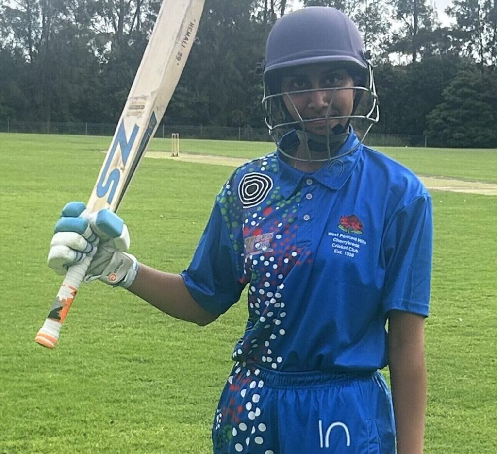 Hemali Garg _ Stage 3 Girls - 121 no - 1st century by a WPHC female - Vs Kellyville Supersonics - John Purchase Oval - 20092025