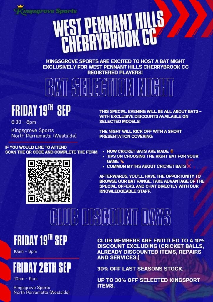 Kingsgrove Sports - bat selection & Discount day - 1909025