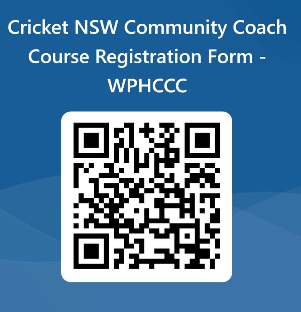 Qrcode for cricket nsw community coach course registration form wphccc