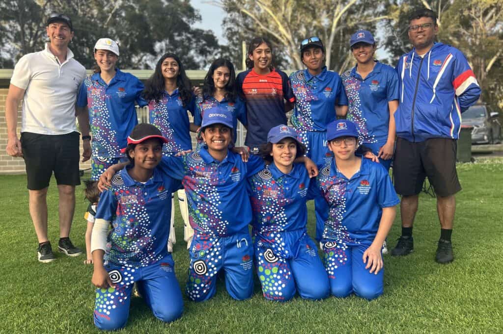 Stage 3 Girls - 1st WPHC team in the PDCA since 1941 vs Kellyville Supersonics. Standing - Mick Nethery (Coach), Belle Nethery, Alisha Dighe, Zoey Ubhi, Ria Satyakal, Hemali Garg, Trisha Yadav, Kapil Dev Yadav Sitting - Shruti Saravanakumar, Gayathri Naik, Maahnoor Bajwa, Diksha Sharma - John Purchase Oval - 20092025