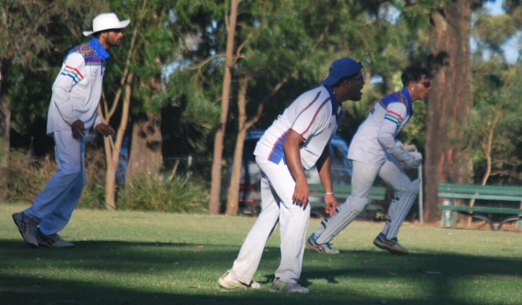 B2 - Mukund Venkat Narayanan (slip), Ratul Kumbam (gully) and Renesh Krishnan (keeper) Vs Sydney Lions - Annangrove Park - 11102025