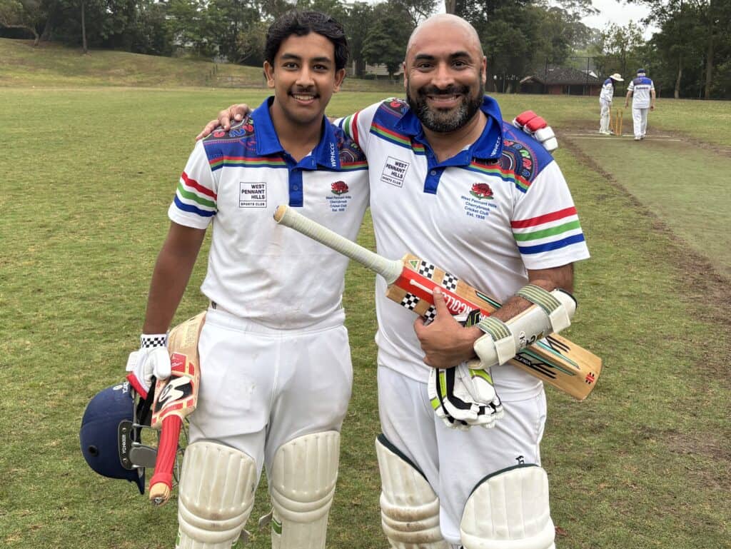 D1 Red - Munish Verma (24* & right) & Sarthak Khatri (3*) after a last ball win Vs WPH Blue -Campbell Park - 23112025