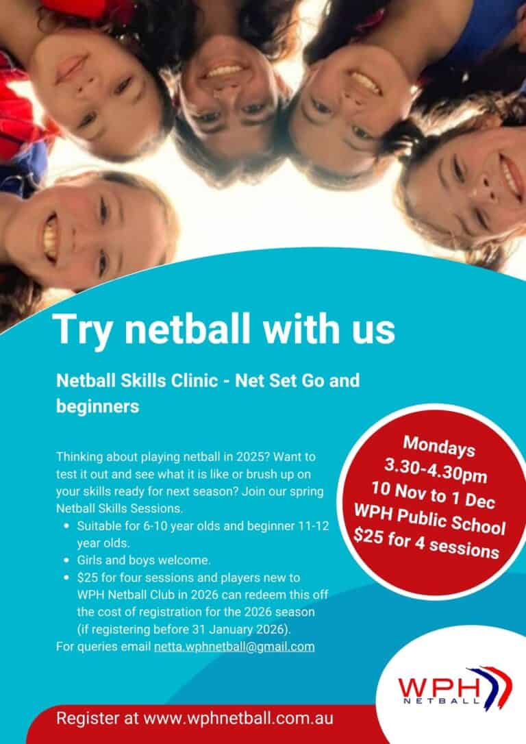 WPH Netball - Try Netball with us flyer