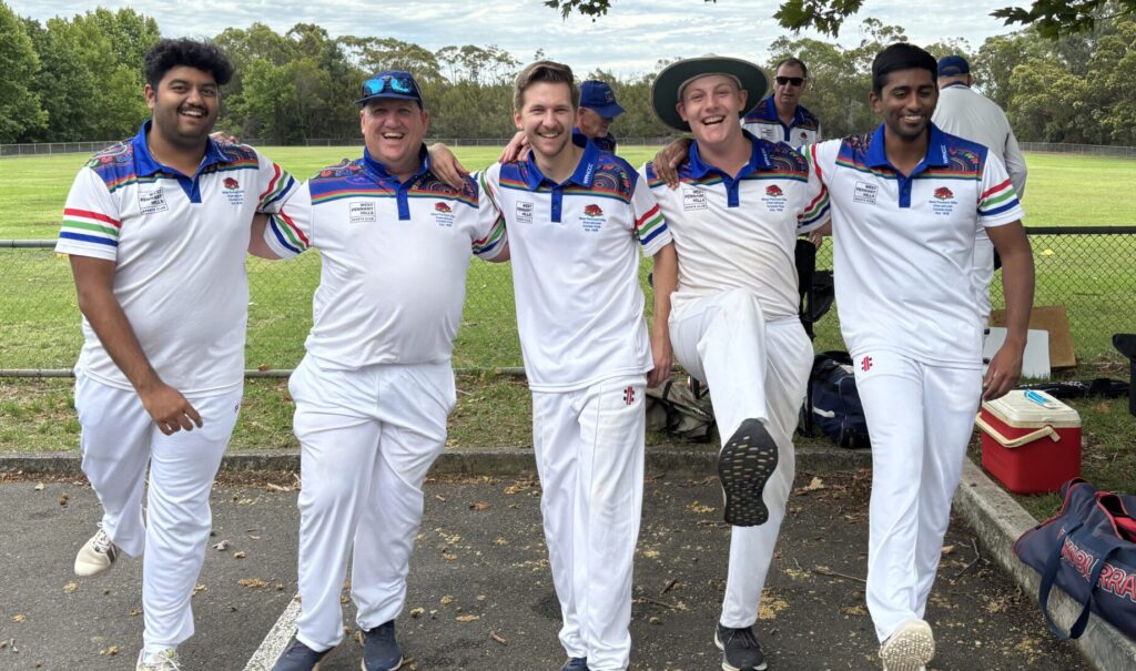 D1 Red - pre-match warm up - Parin Pillamarri, Grant Gerber, James Gelding, Zac Gerber & Kiran Sathiaraj - George Christie - 20122025