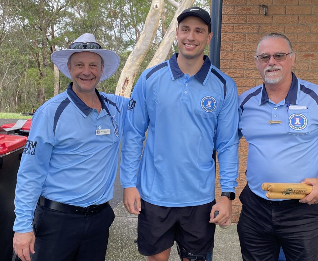 A1 - Semi Final - Jackson Preedy in full umpire gear (with Matt and Ian) before he went to go help with D2 - Parklands Oval - 28022026