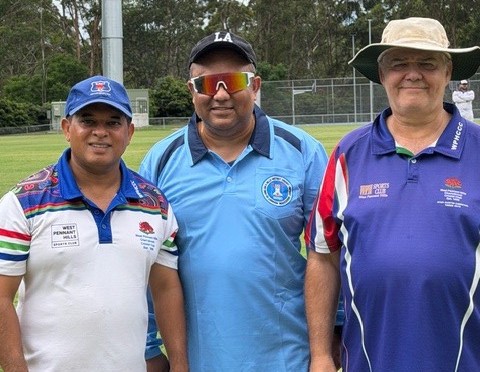 C4 - Sheep Station Trophy - Red (Ravi) Vs Blue (Rob) - 1st Semi Final game - Ravi Gunna, Indranil Mukherjee (Umpire) & Rob Hanich - Normanhurst Park - 28022026