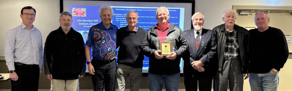 Life Members - Steve Quanborough #27), Steve Buzz Burrows (#26), Peter Lees (#23), Ross Anderson (#11), Graham Chivers (#28) John Coulthard (#17), Barry McDonald (#12), Andrew Fiedler (#20) - WPH Sports Club - AGM - 23062026Chivers (#28) John Coulthard, Barry McDonald, Andrew Fiedler - WPH Sports Club - AGM - 23062026