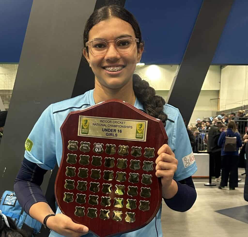 Trish Yadav (Dev) - winning Captain of NSW U16 Indoor Cricket Team and Captain Australian U16 Indoor Team - Melbourne - 11072026