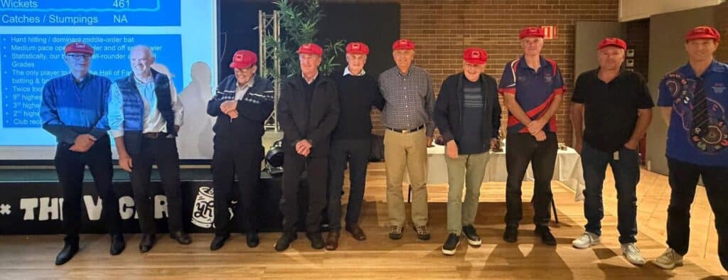 Hall of Fame Mark Taylor Greg Stoneham Ray McDonald Ken Donaldson Ross A Peter Lees Roger Friend Michael Banner Simon Davies James Makin Seniors Presentation Night The Vicar