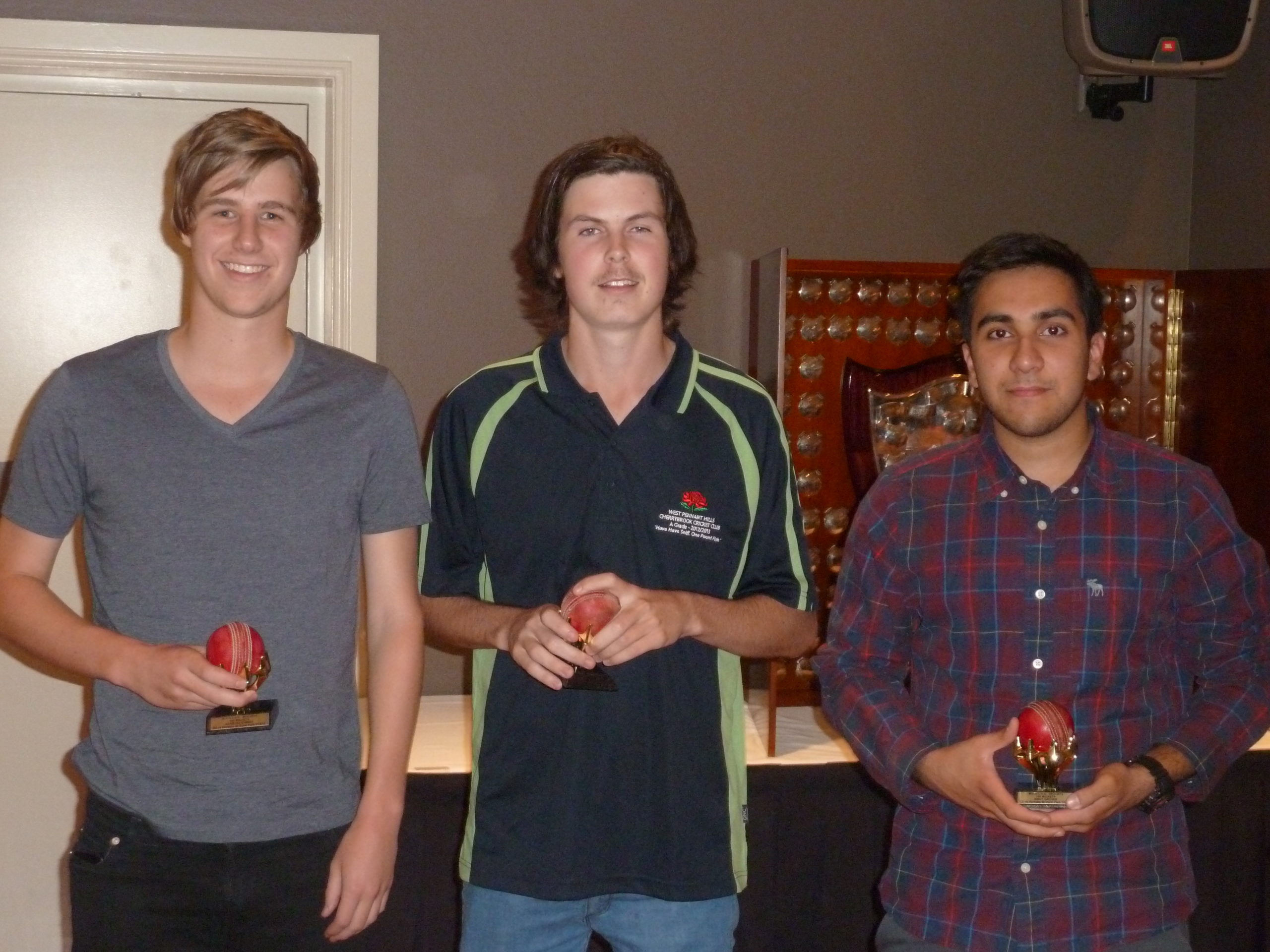 100 wickets - Adam Hutchings, Riley Miedler, Anit Grover (2011/12)