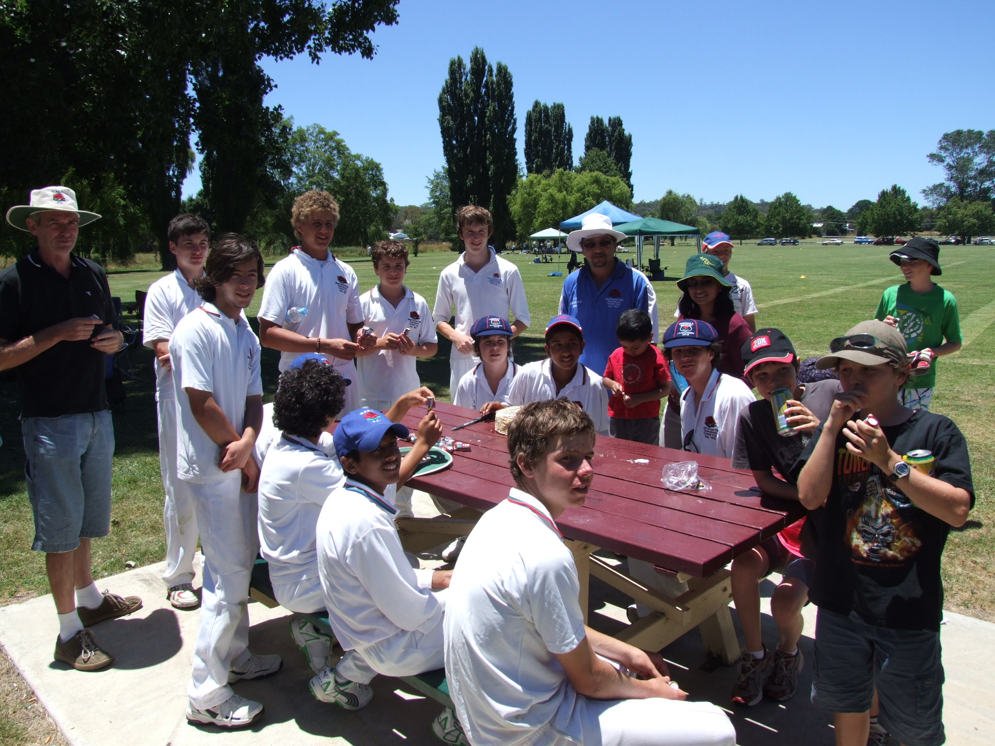 Boys & Supporters at Lunch