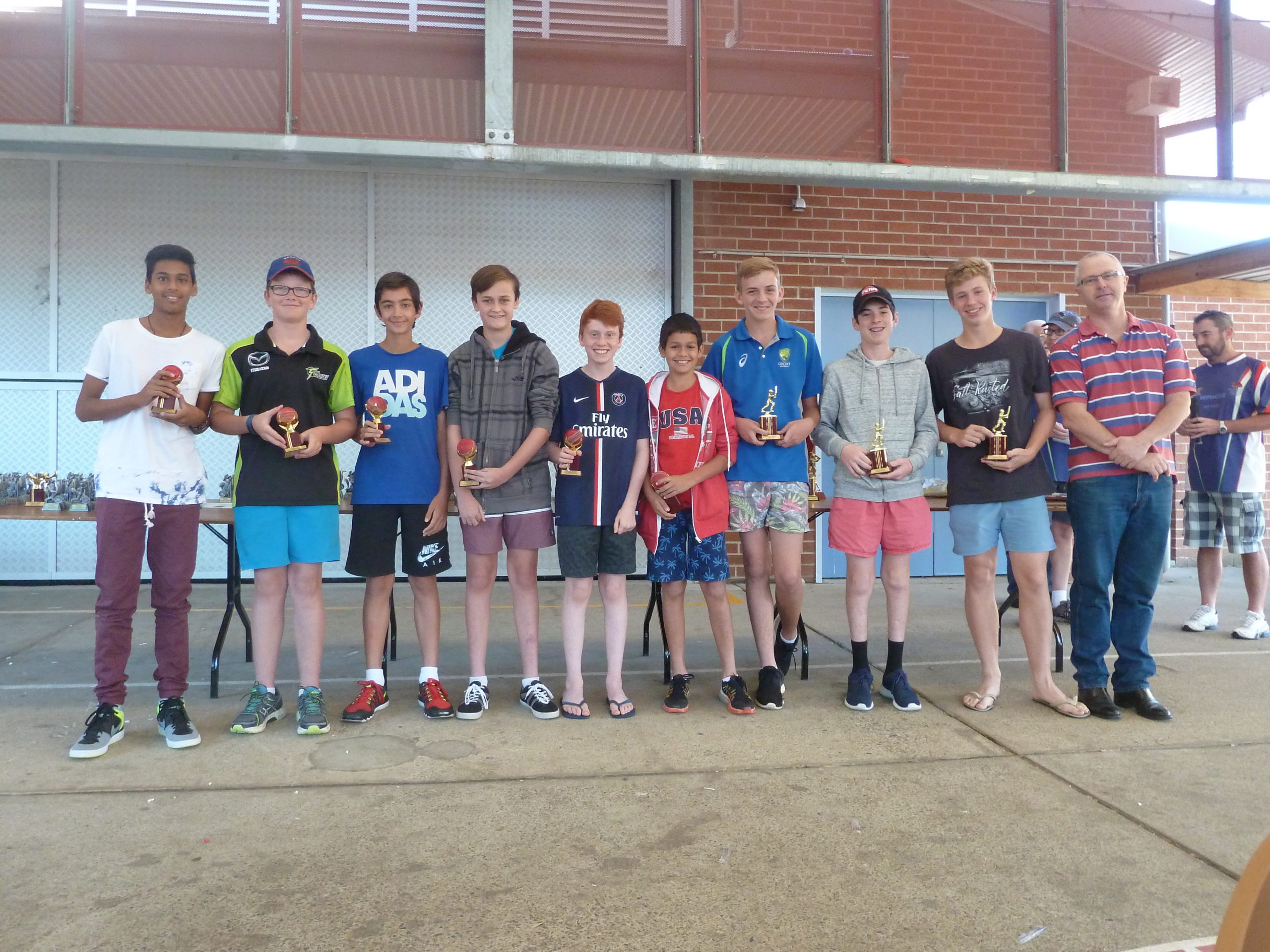 Junior Presentations - century and 5 wicket hauls with Andrew Miedler (right) - Oakhill Drive Public School Saturday 19 March 2015