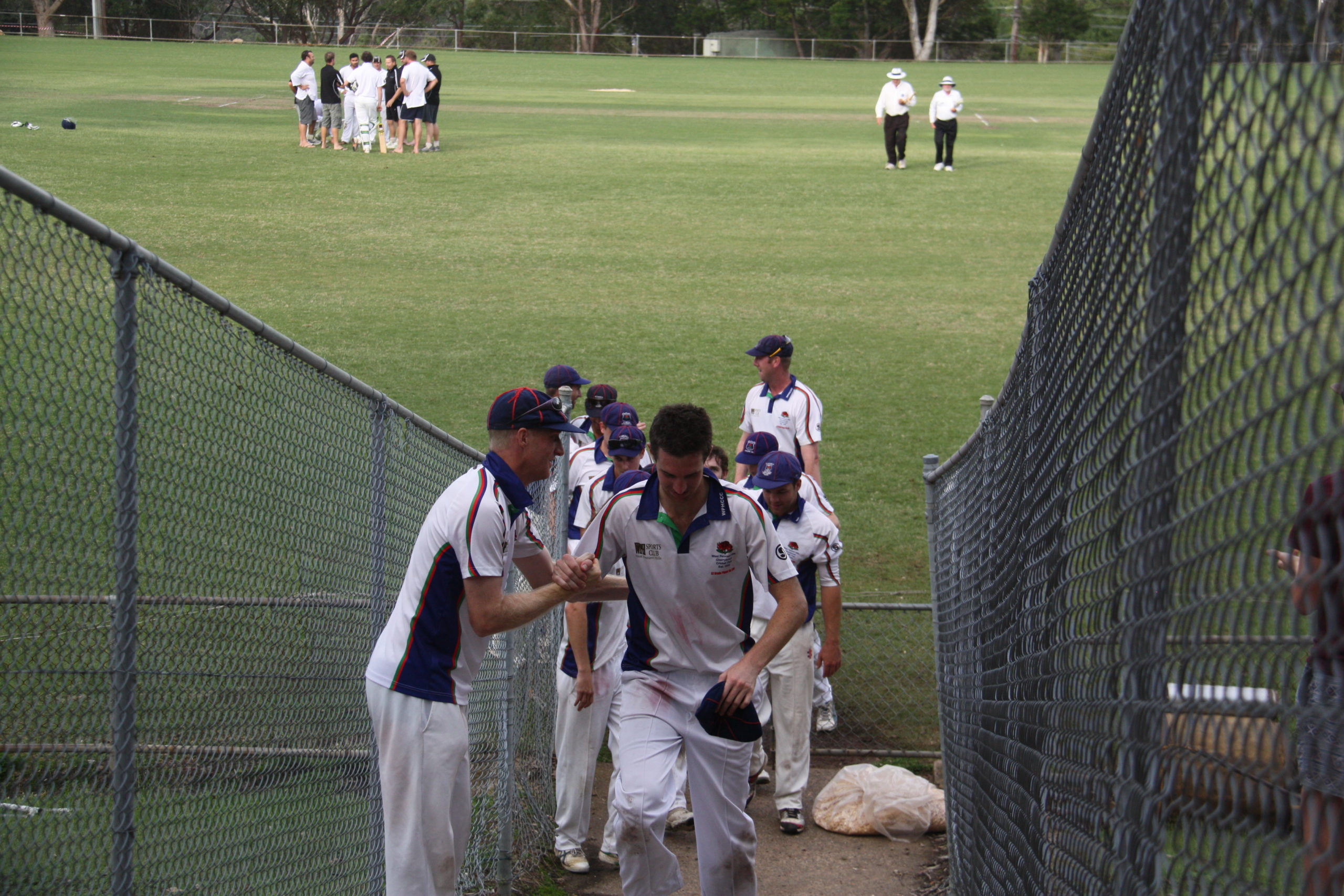 A1 Grand Final (Rofie 3) Vs ARL. James Makin shaking hands with Scott Henderson - Parklands Oval 30th March 2014.