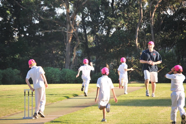 Our U9 Red's getting into the spirit on Pink Stumps Day - 18th February 2012