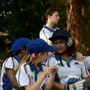 Girls cricket - Darshana, Danielle, Jae, Khushi - 19 December 2014