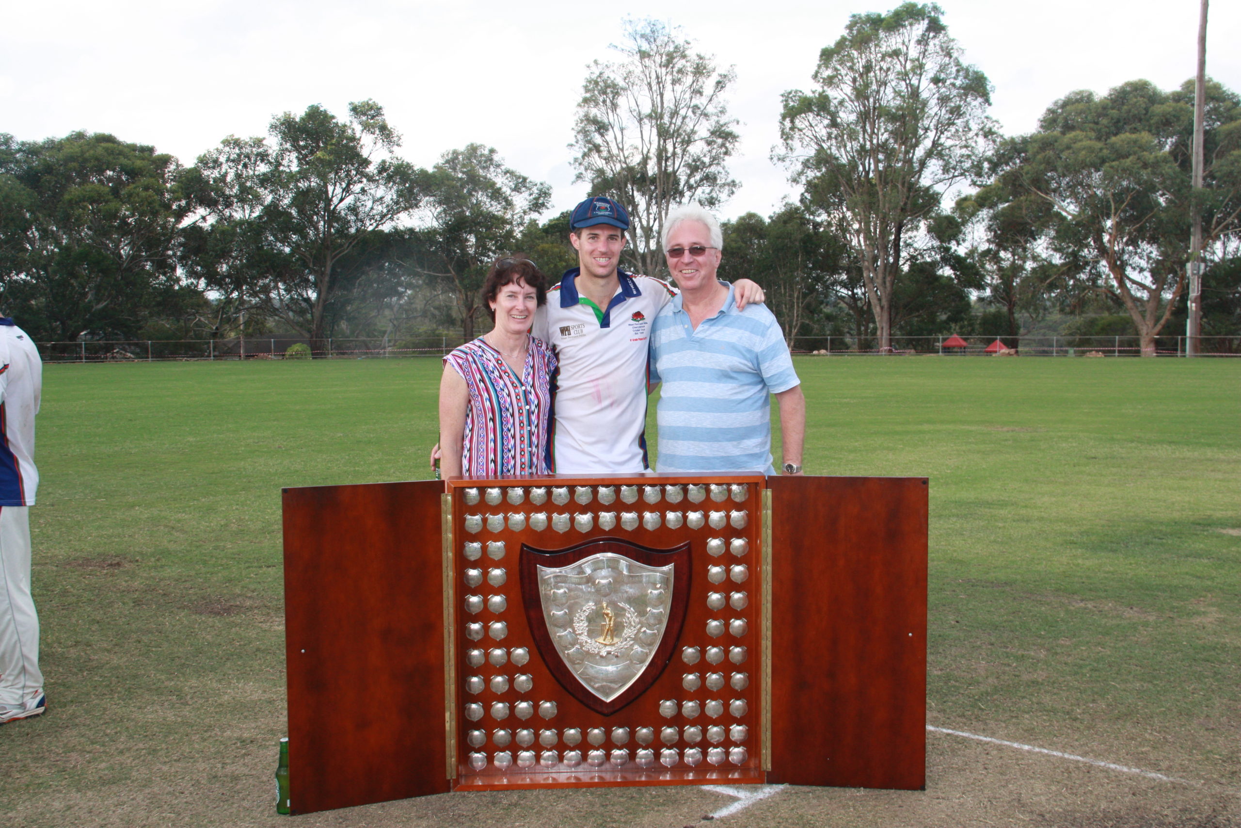 Scott Henderson with his mum and dad. A1 Grand Final (Rofie 3) (81) Vs ARL (67).