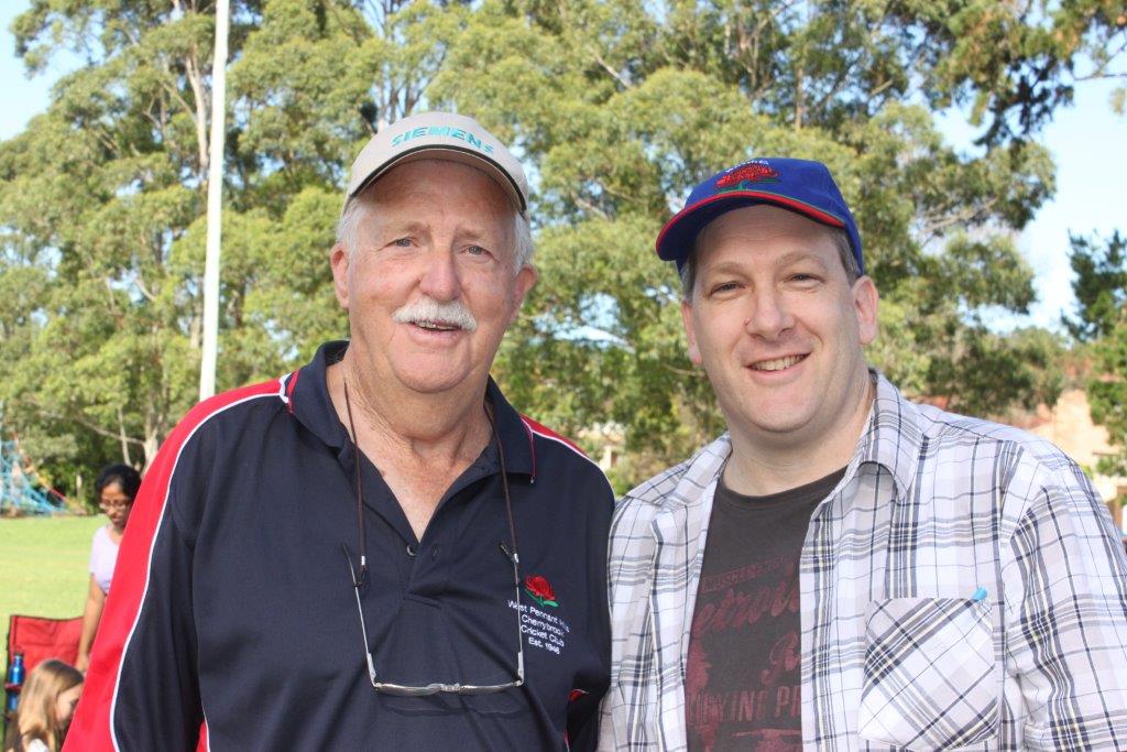 Barry McDonald with Mike Woodcock (Kanga Director) - Edward Bennett Oval 12 March 2013.
