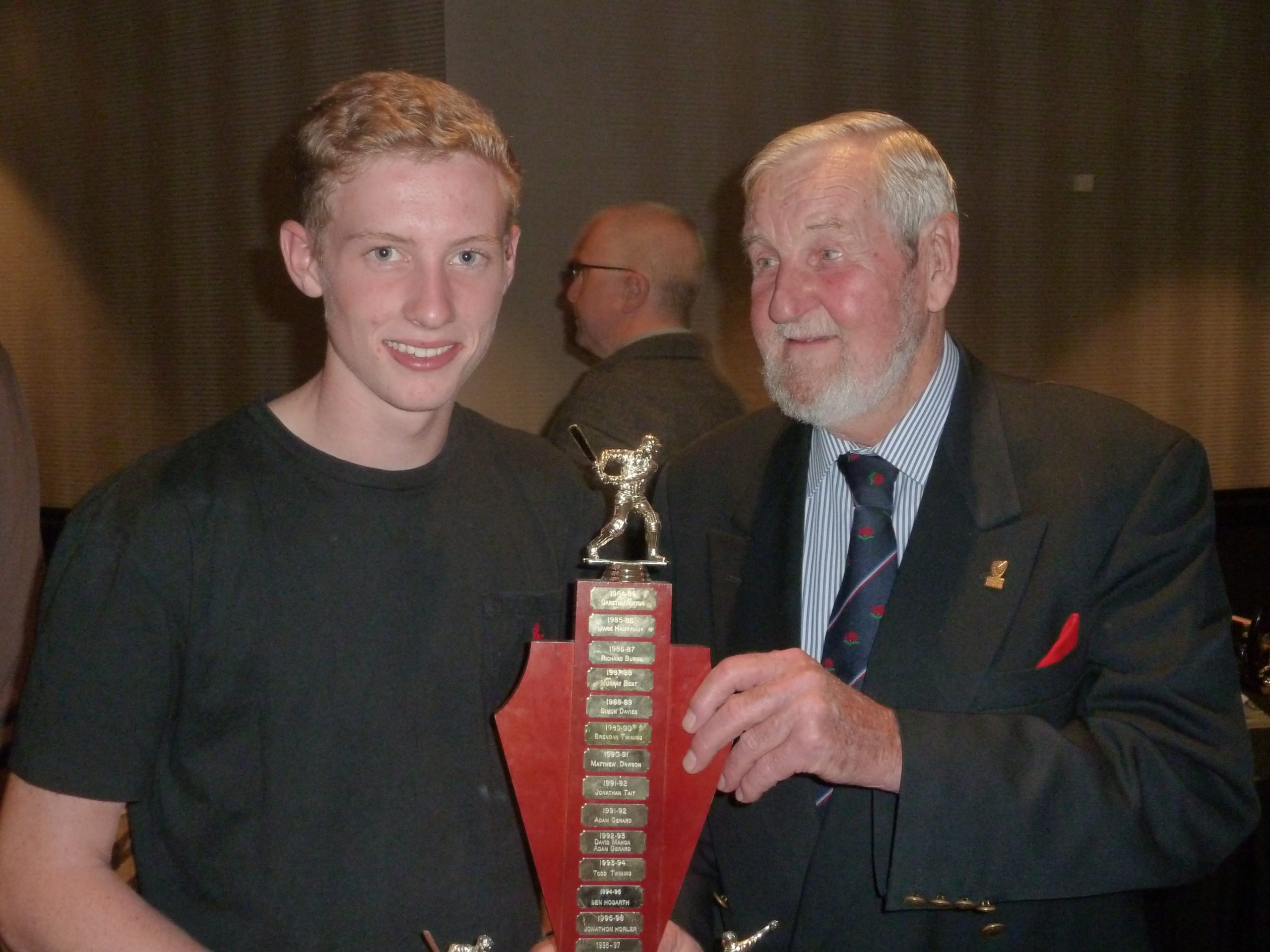Junior Player of the Year - John Anderson with John Coulthard 2013/14.