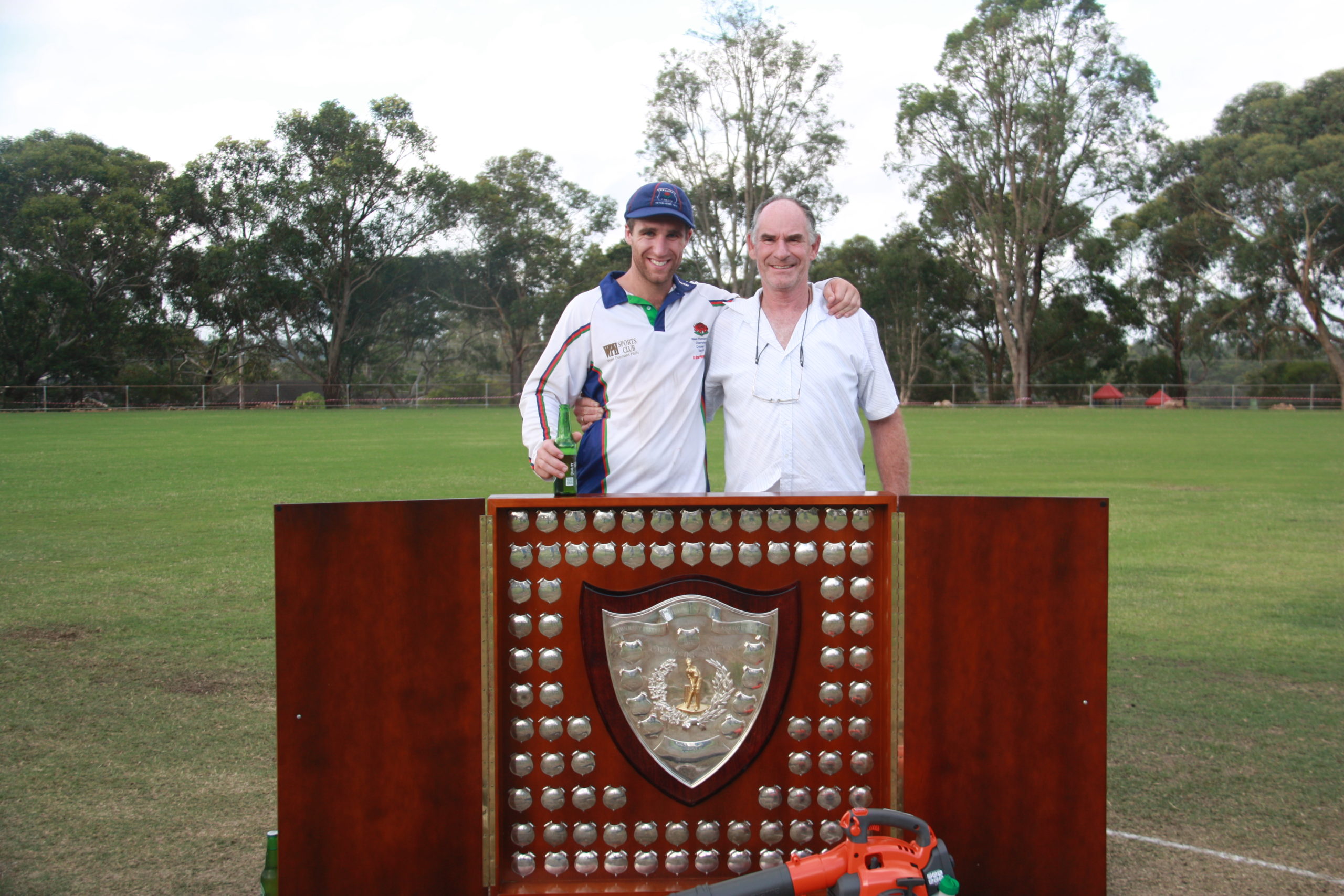 Stu Newman with his dad, Geoff - A1 Grand Final (Rofie 3) vs ARL @ Parklands Oval 29 and 30 March 2014