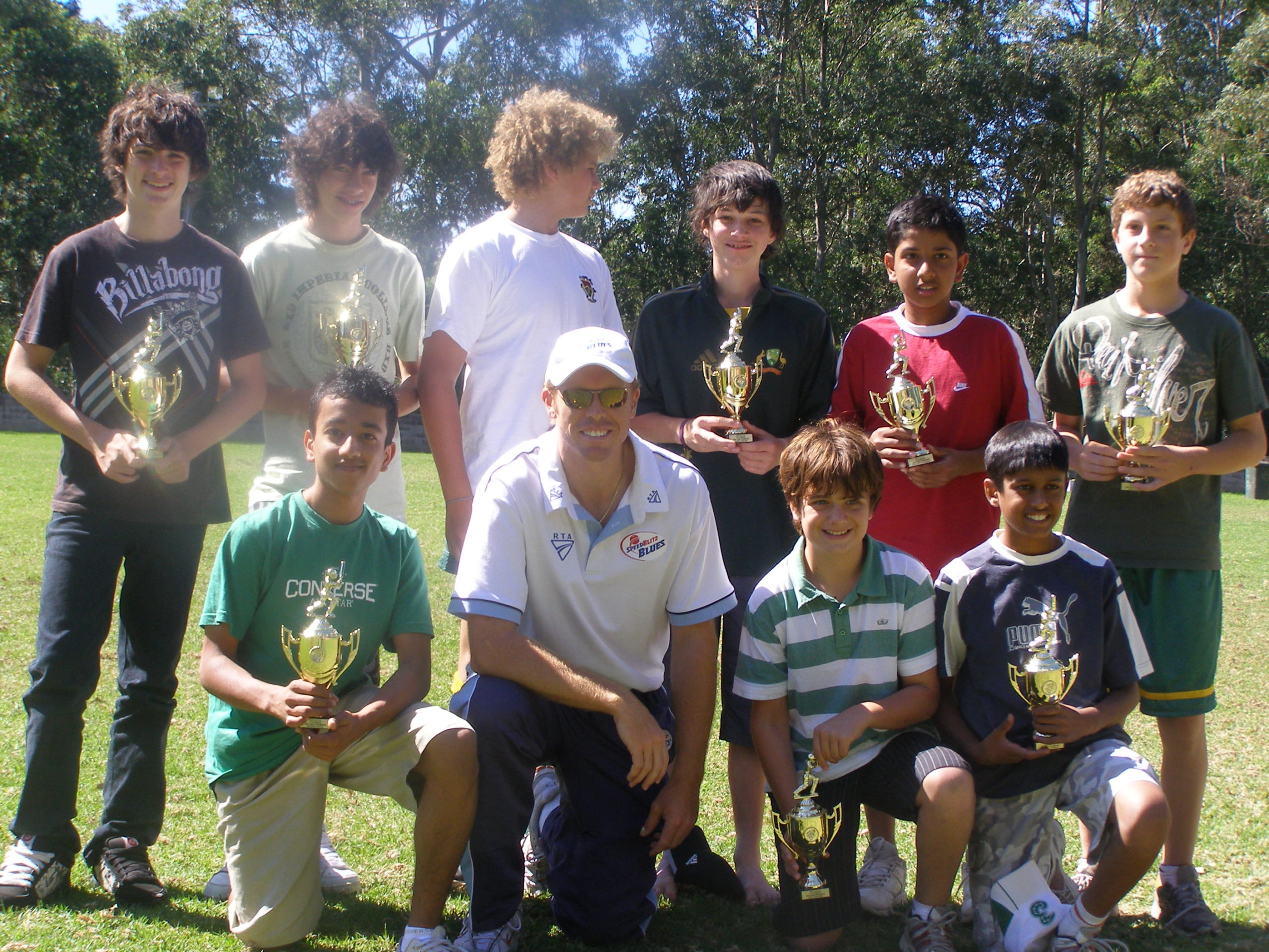 U14 White Premiers with Dom Thornley - Junior Presentation Day @ Campbell Park 19 March 2011.